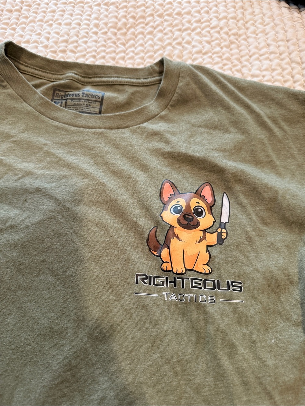 Olive Green Dog Graphic Tee